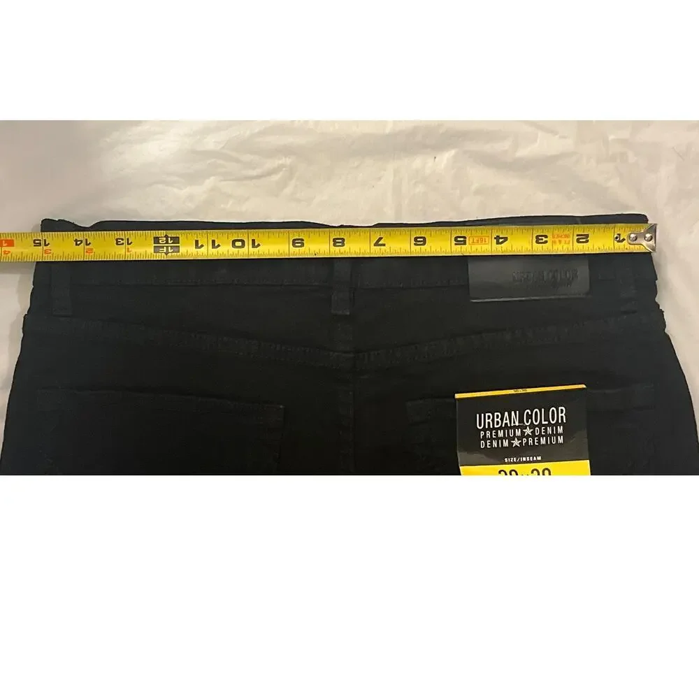 Urban Color Straight Fit Black Jeans - Size 30 x 30 - NEW